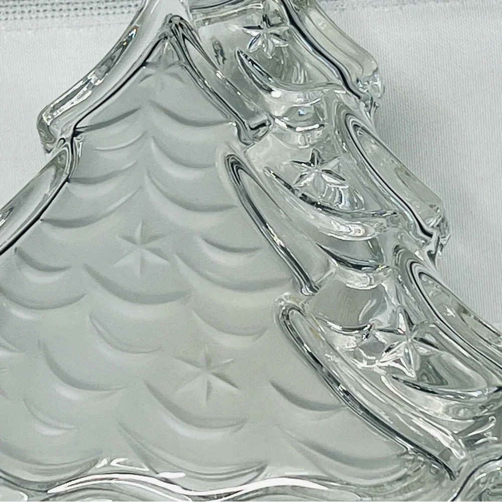 MIKASA Crystal Tannenbaum Double Tree‎ Lidded Box Holiday Gift Decor IOB EUC VTG